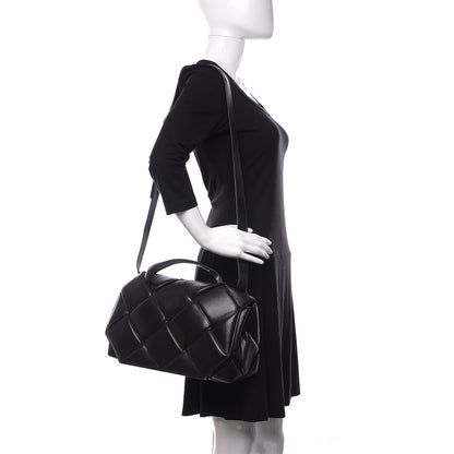 Bottega Veneta Nappa Intreccio Padded Top Handle Shoulder Bag Black 2 of 9
