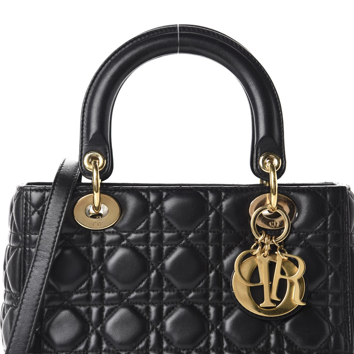 Lambskin Cannage Medium Lady Dior Black