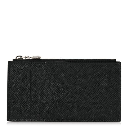 Louis Vuitton Taiga Coin Card Holder Black 1 of 9
