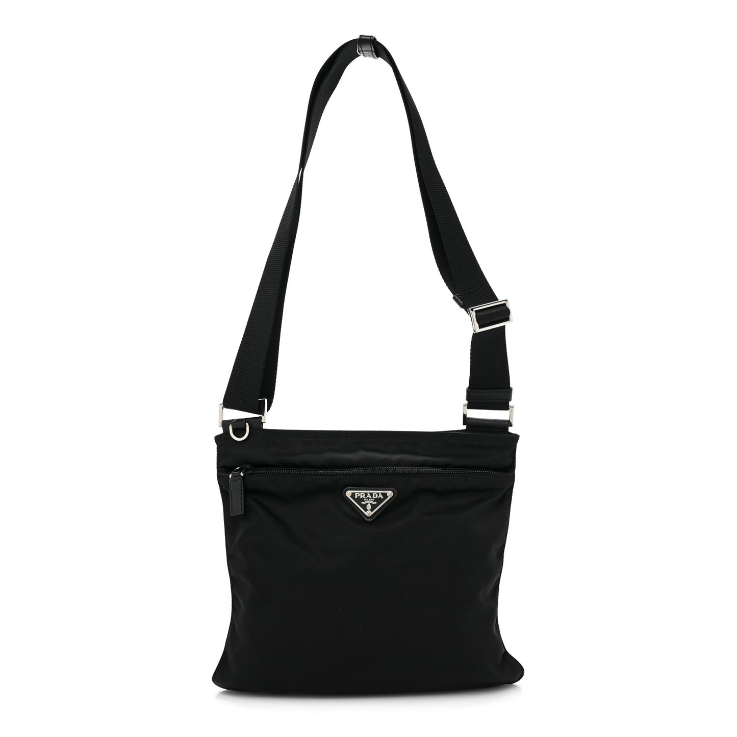 Nylon Vela Flat Messenger Bag Black