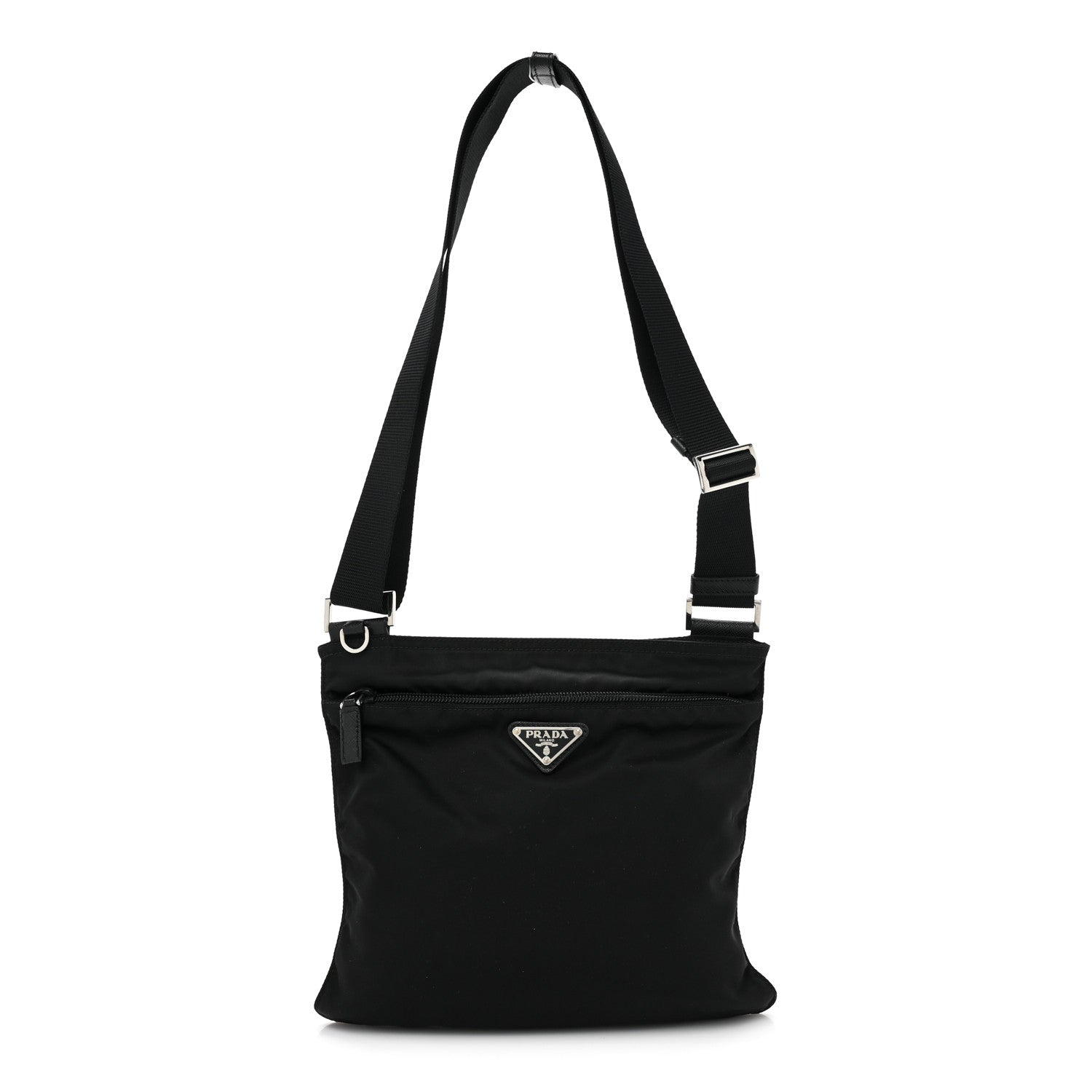 Prada Nylon Vela Flat Messenger Bag Black 1 of 10