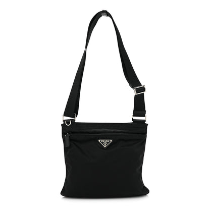 Prada Nylon Vela Flat Messenger Bag Black 1 of 10