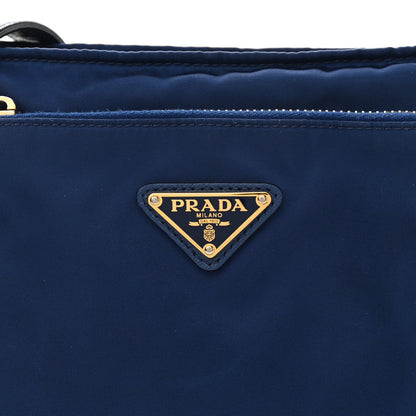 Prada Tessuto Nylon Saffiano Crossbody Bag Blue 7 of 9