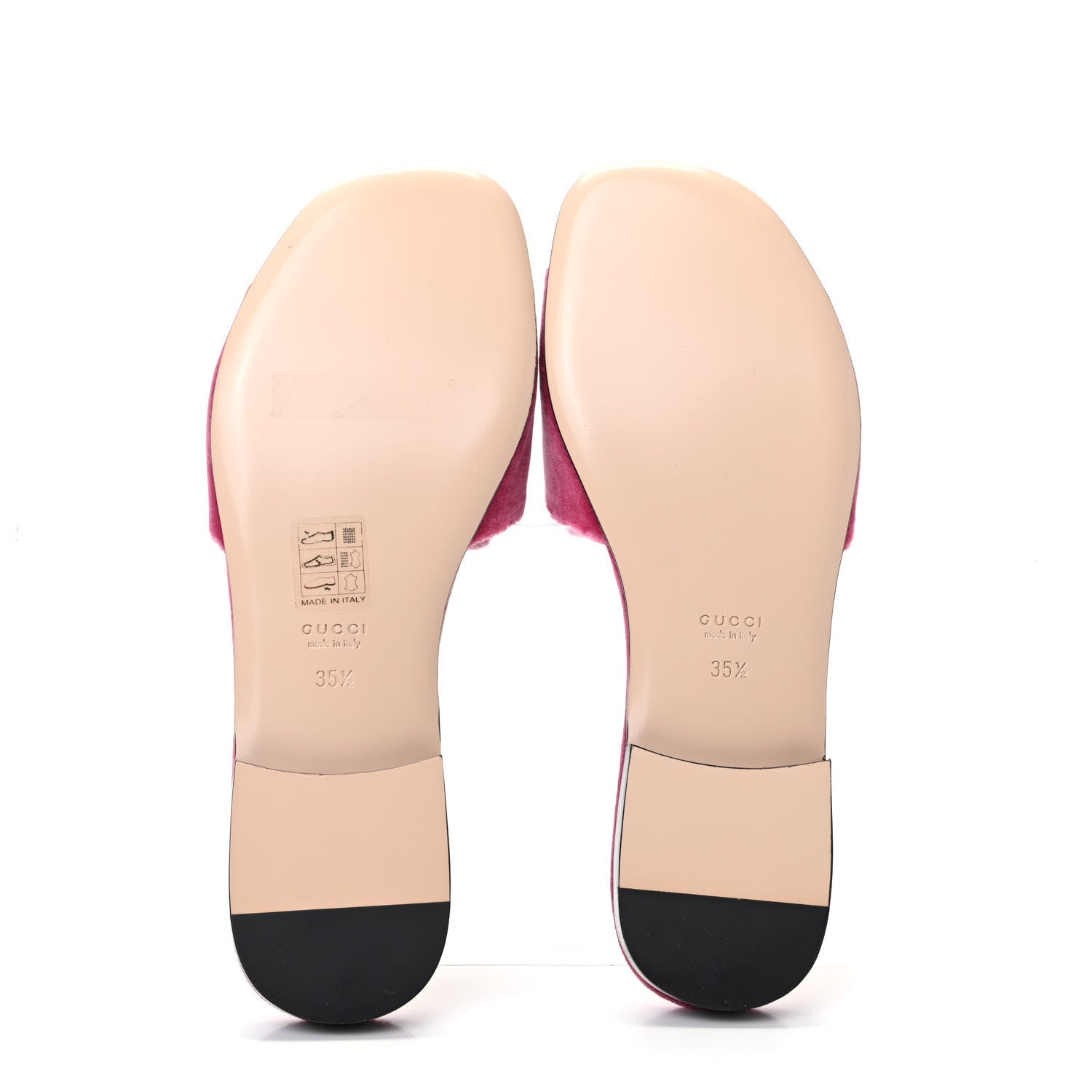 Gucci Velvet Crystal Square G Madelyn Slide Sandals 35.5 Light Raspberry Rose 5 of 8