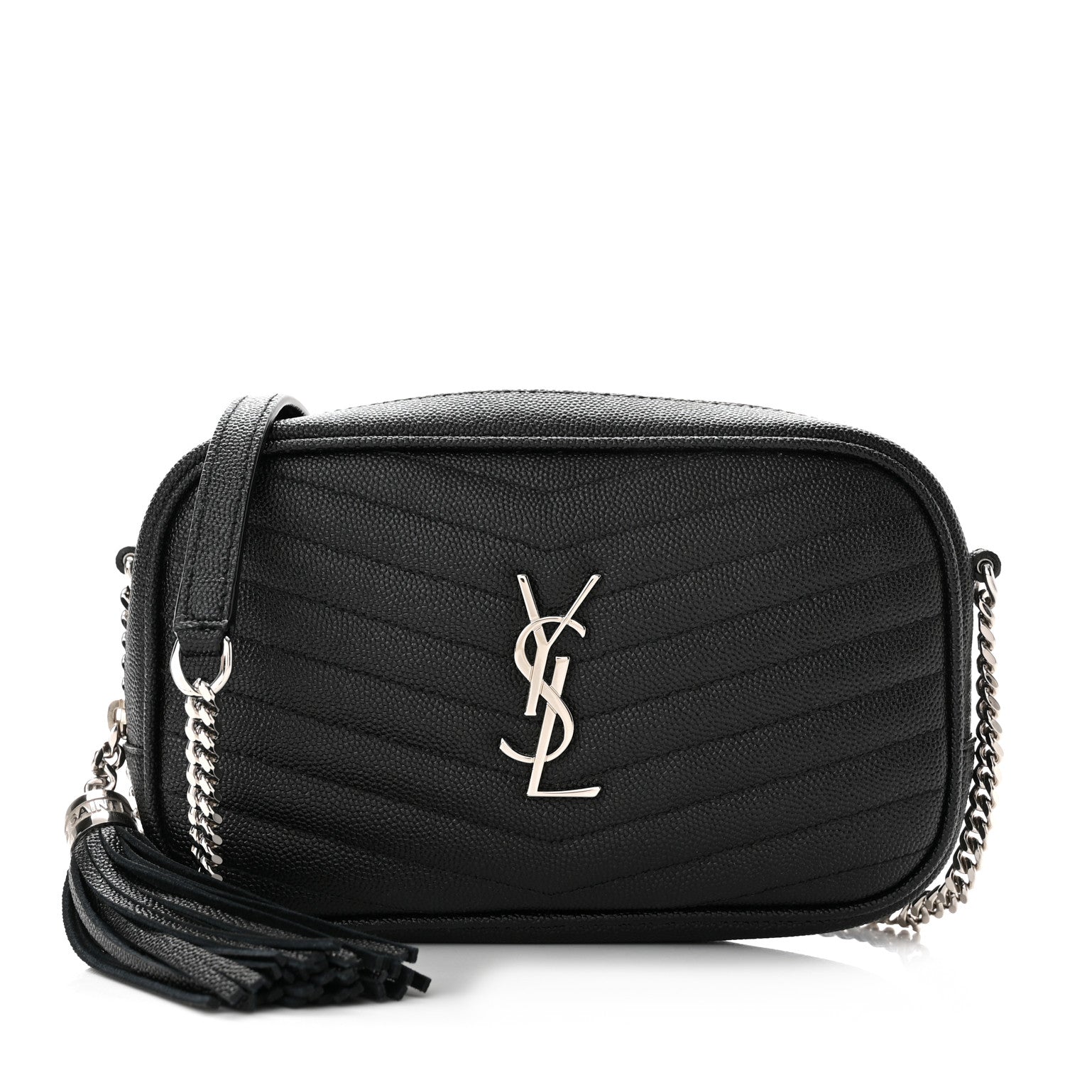 Saint Laurent Grain De Poudre Matelasse Monogram Mini Lou Camera Bag Black 1 of 10