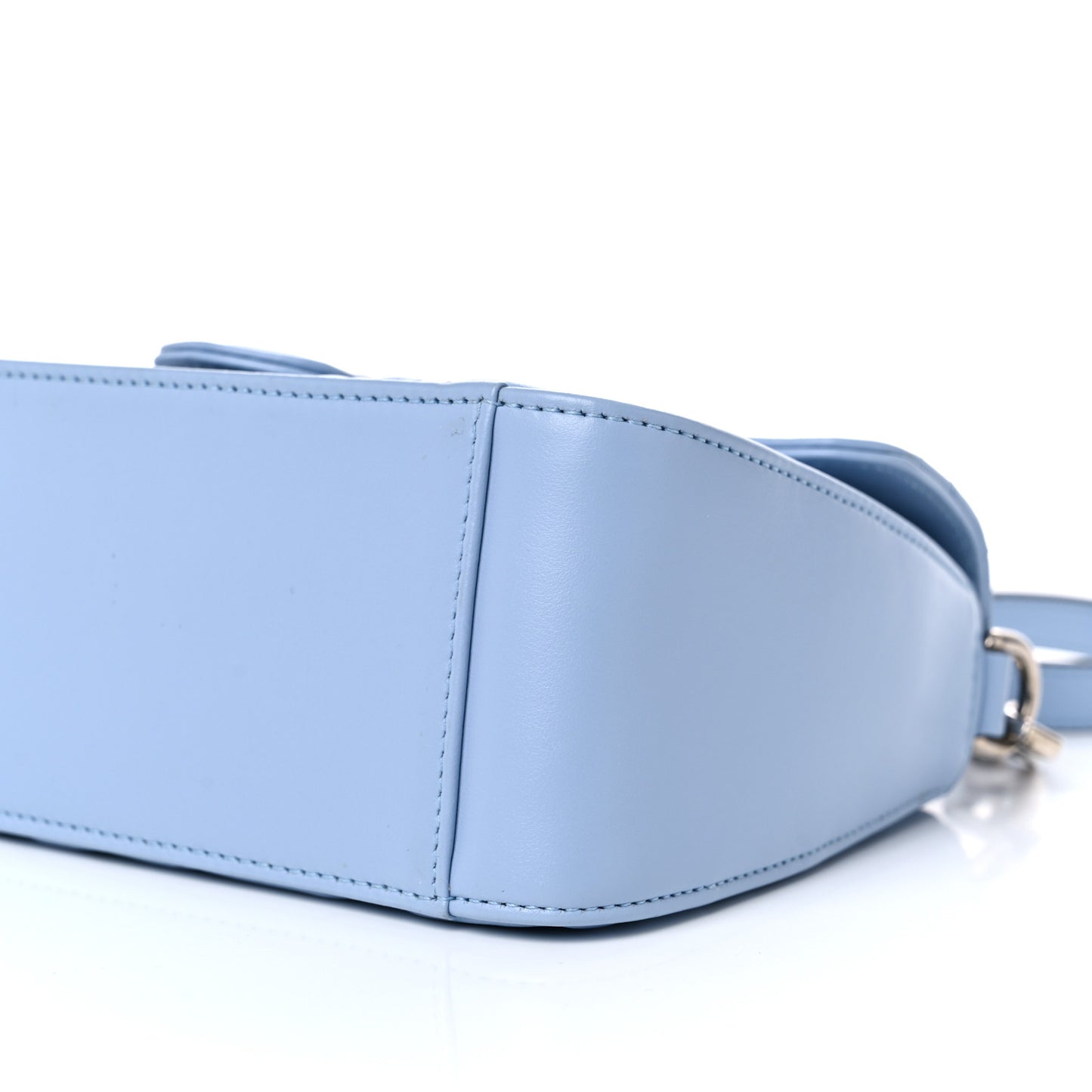 Calfskin Matelasse Mini GG Marmont Top Handle Shoulder Bag Porcelain Light Blue