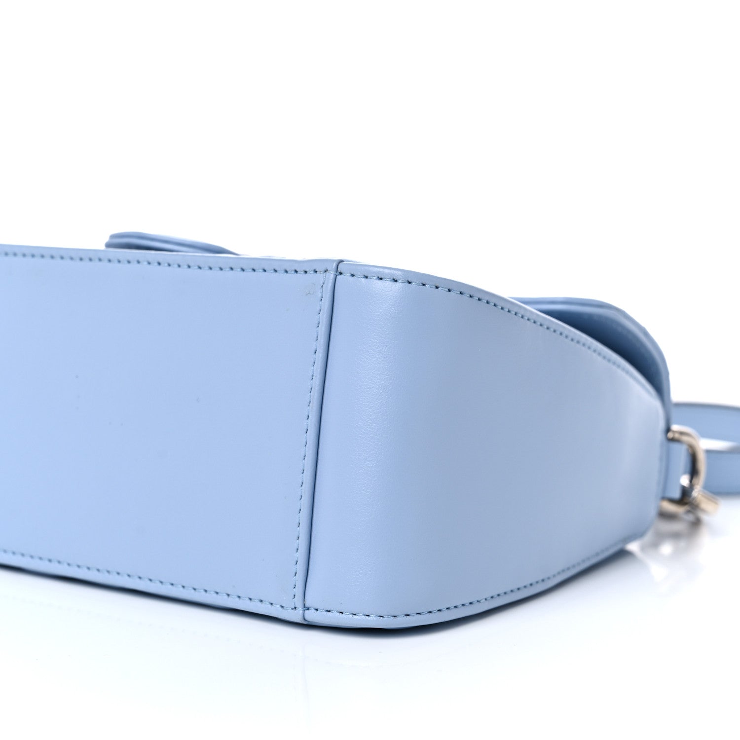 Gucci Calfskin Matelasse Mini GG Marmont Top Handle Shoulder Bag Porcelain Light Blue 10 of 14