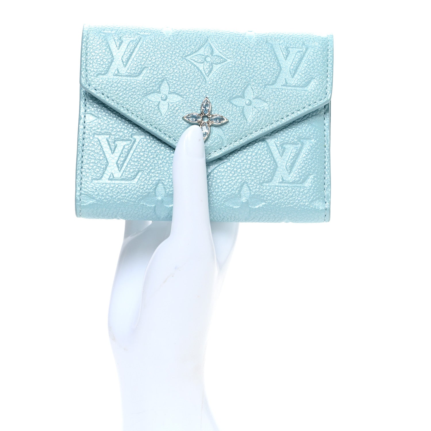 Louis Vuitton Empreinte Monogram Flower Victorine Wallet Azur Frost 2 of 6