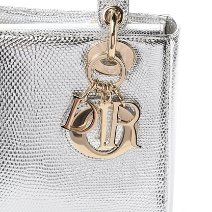 Christian Dior Metallic Lizard Small Lady Dior Argent 9 of 9