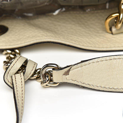 Gucci Pebbled Calfskin Medium Soho Chain Shoulder Bag Off White 10 of 18