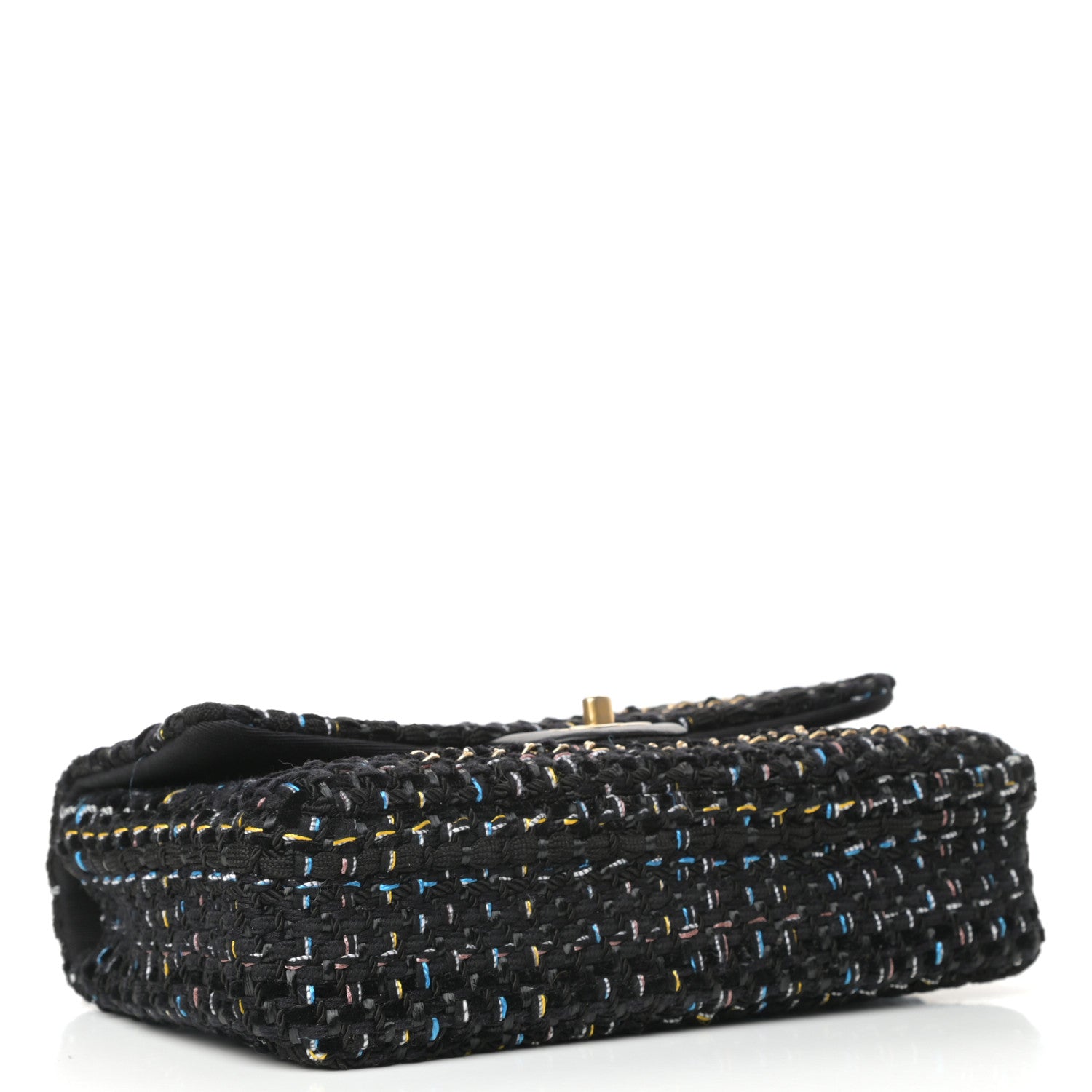 Chanel Tweed Chain Braid Medium Single Flap Black 4 of 10