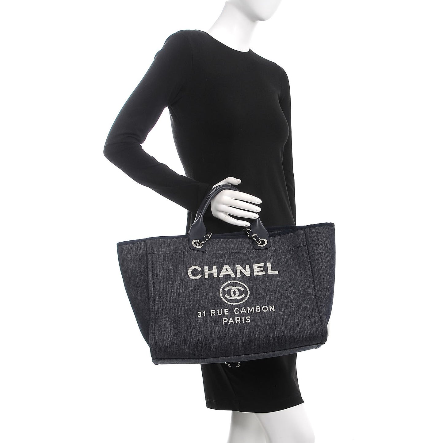 Denim Large Deauville Tote Dark Blue