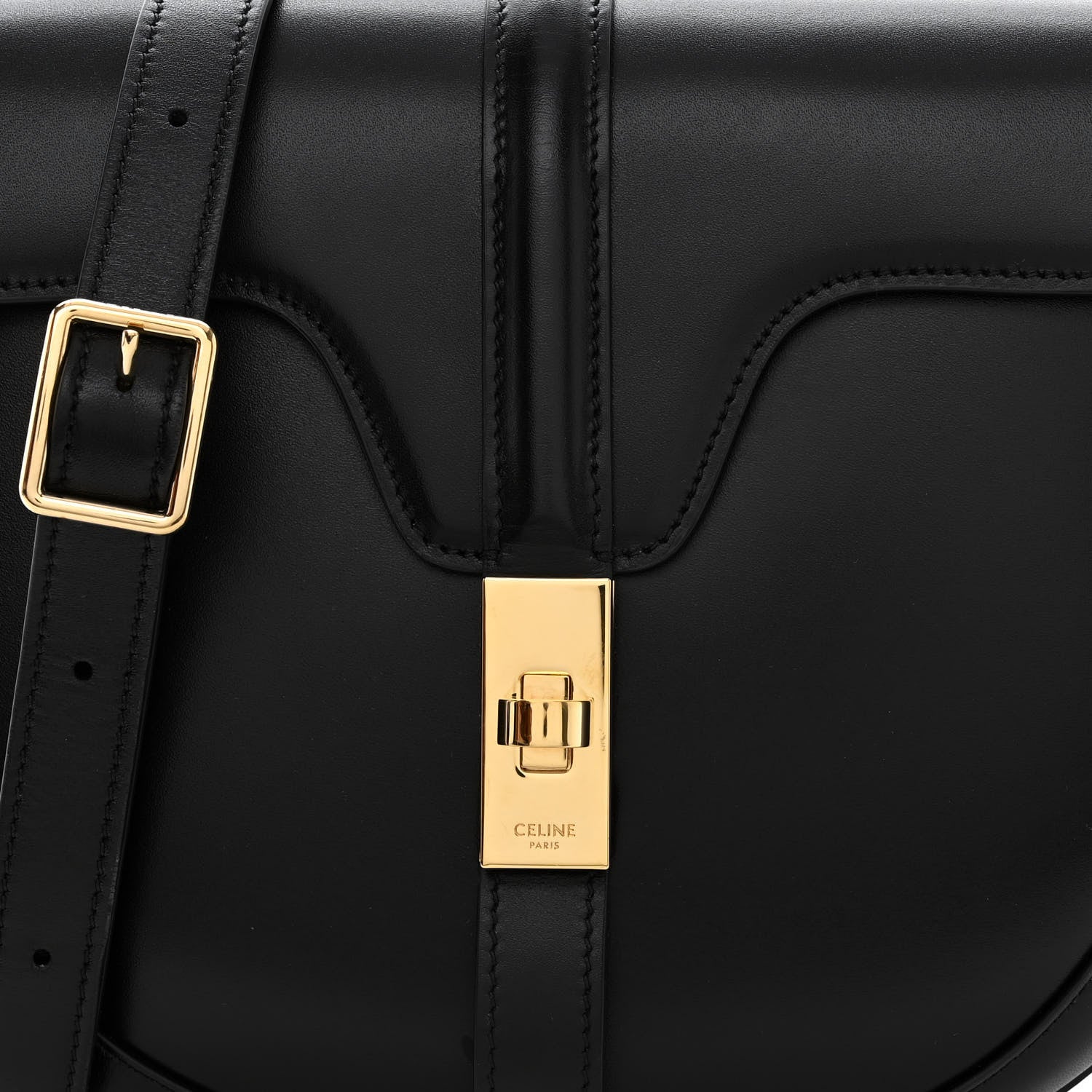 Celine Satinated Calfskin Medium Besace 16 Black 7 of 10