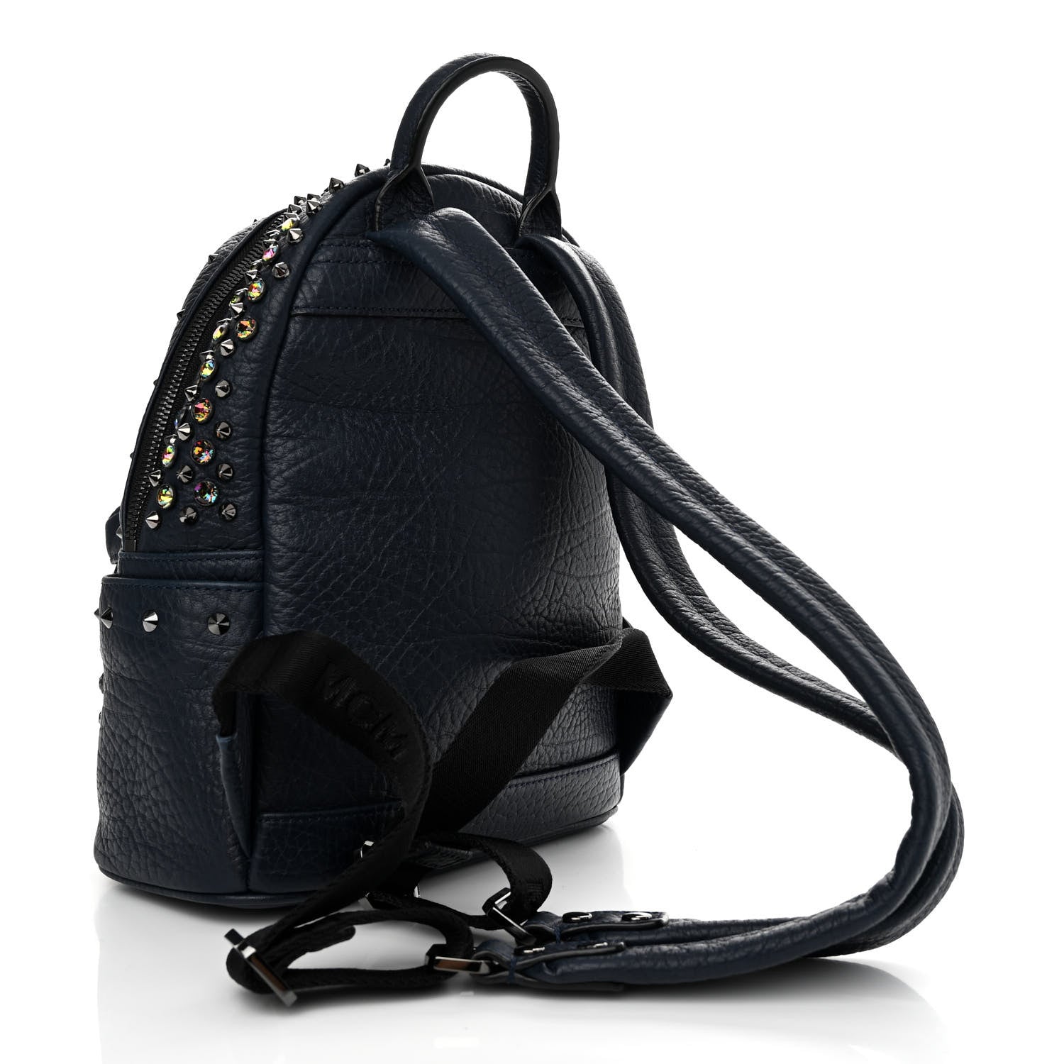 MCM Visetos Swarovski Mini Stark Diamond Backpack Dress Blue 6 of 9
