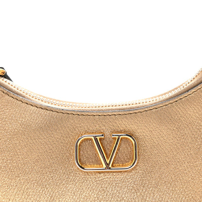 Valentino Garavani Metallic Grainy Calfskin Mini Vlogo Hobo Bag Gold 7 of 10