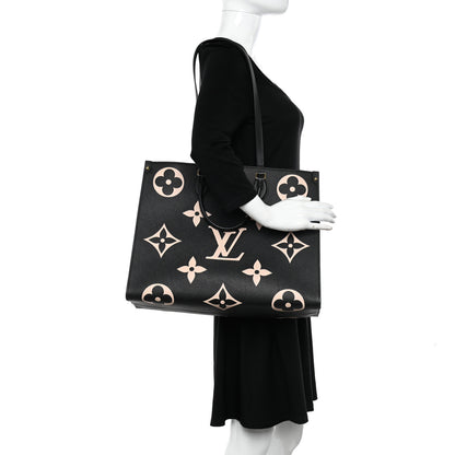 Louis Vuitton LOUIS VUITTON Empreinte Monogram Giant Onthego GM Black Beige 2 of 9