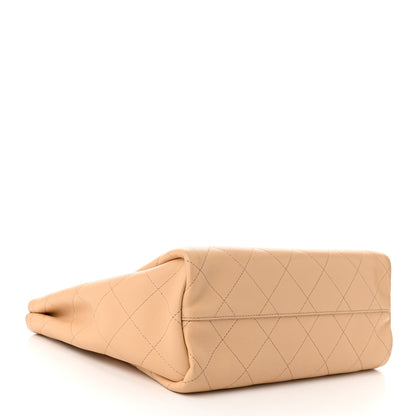 Chanel Caviar Stitched Small Shopping Tote Beige 4 of 10