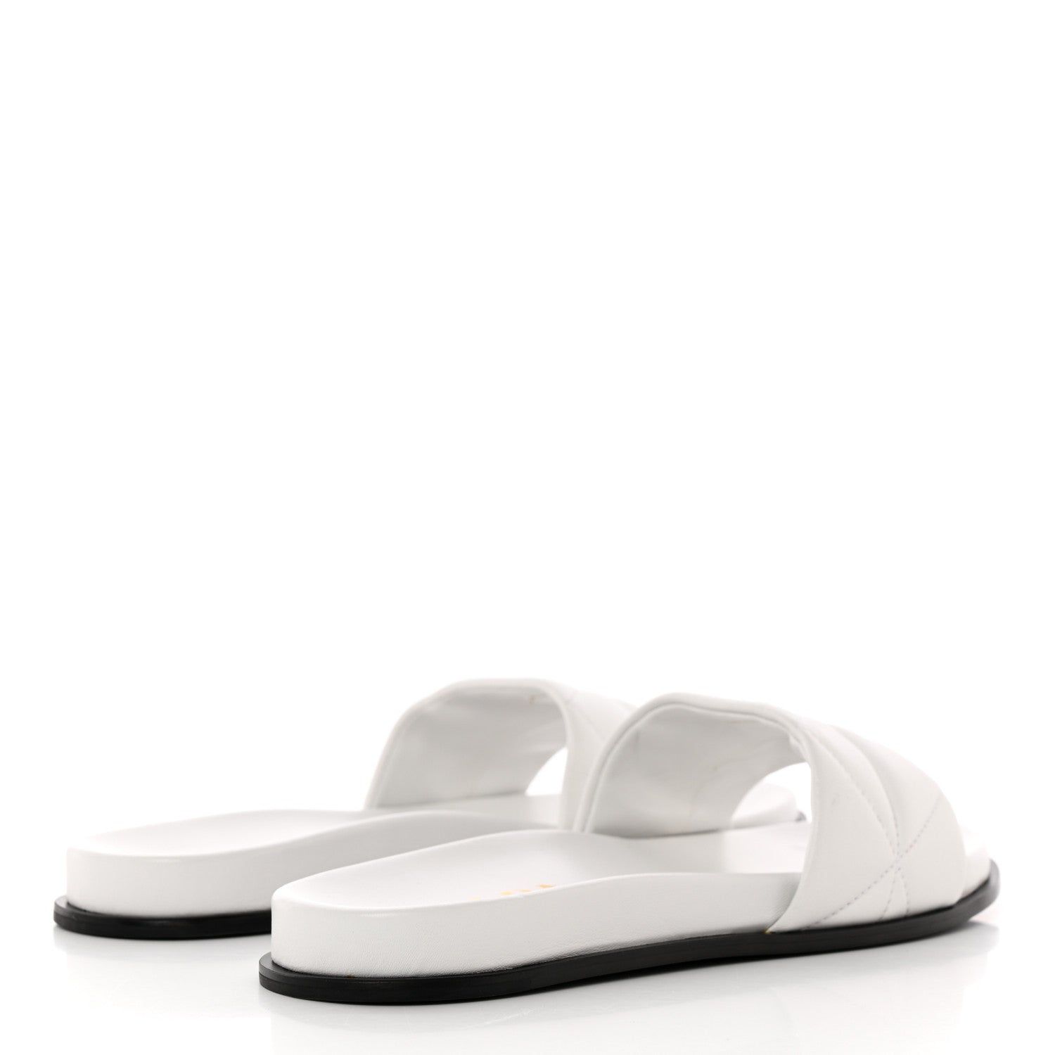 Prada Nappa Logo Quilted Slide Sandals 38 White 4 of 13