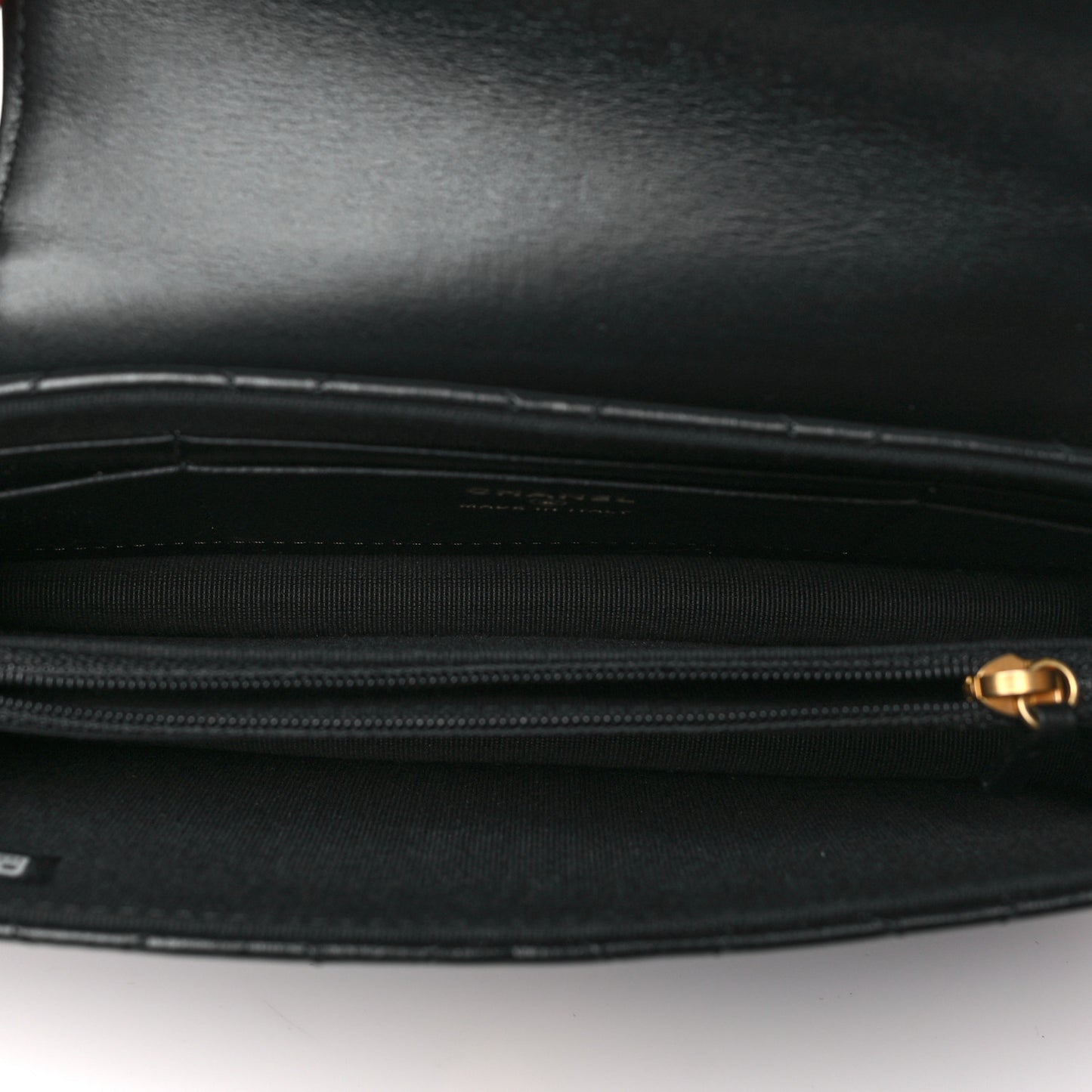 Lambskin Quilted Phone Holder Flap Black
