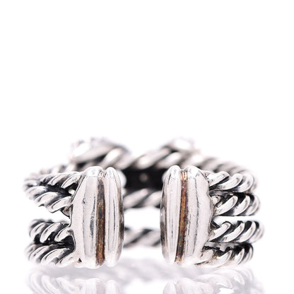 David Yurman Sterling Silver Diamond 10mm X Crossover Ring 51 5.75 4 of 5