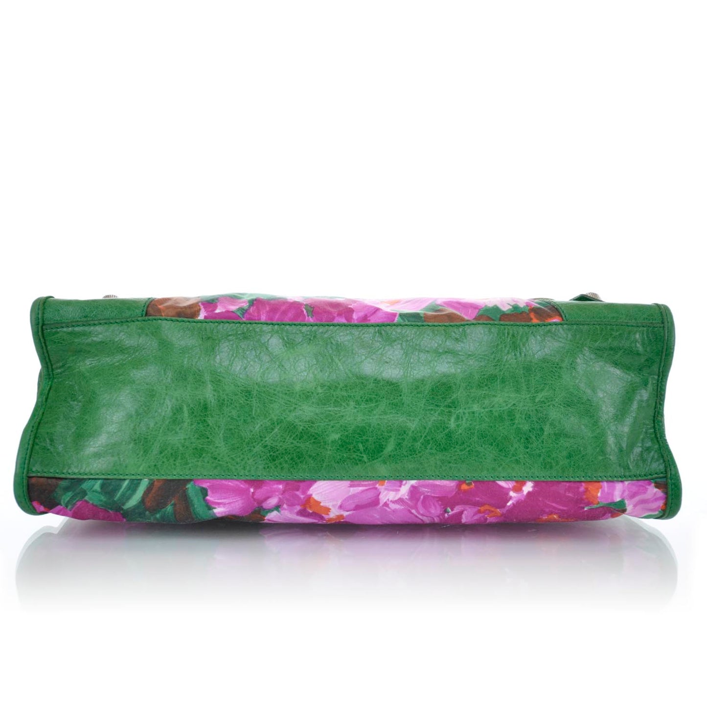Agneau Canvas Floral Giant 21 Silver Hardware City Green GSH