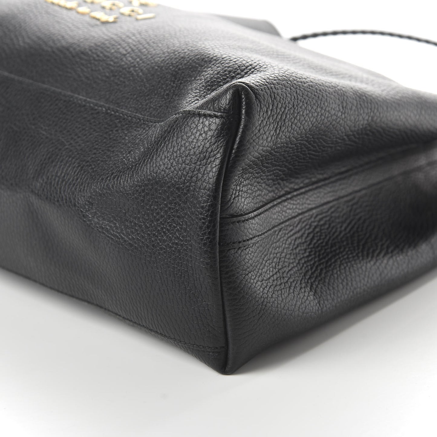 Calfskin Large Gifford Braided Handle Tote Black