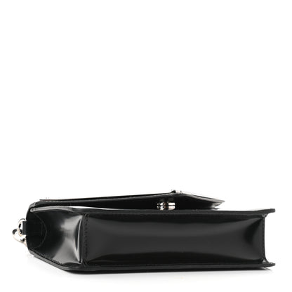 Prada Spazzolato Triangle Logo Plate Flap Chain Crossbody Bag Black 4 of 9