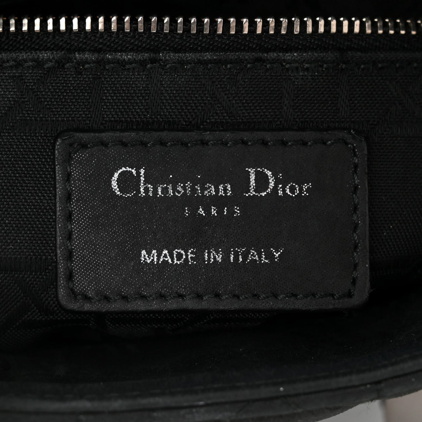 Metallic Calfskin Cannage Mini Lady Dior Black