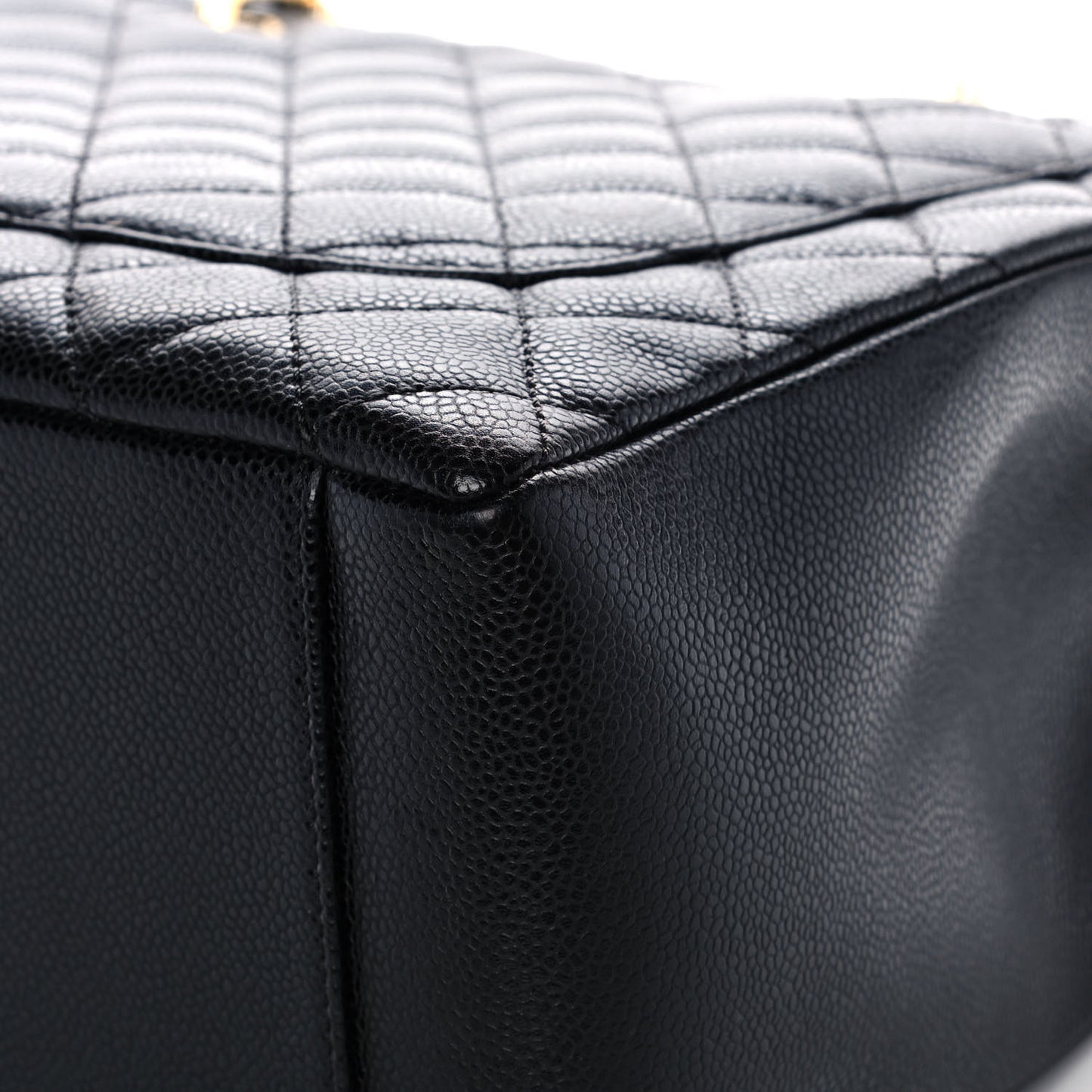 Caviar Quilted Grand Shopping Tote GST Black