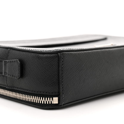 Prada Saffiano Travel Zip Pouch Black 8 of 9