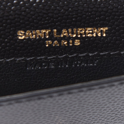 Saint Laurent Grain De Poudre Uptown Monogram Card Case Black 6 of 6
