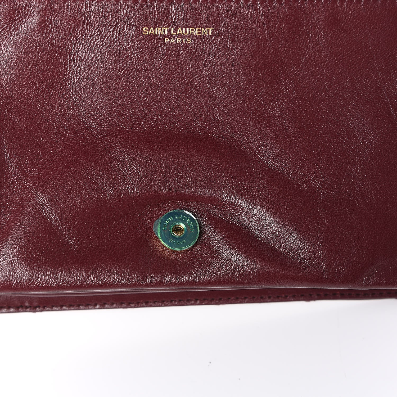 Saint Laurent Lambskin Diamond Quilted Angie Chain Bag Burgundy 11 of 13