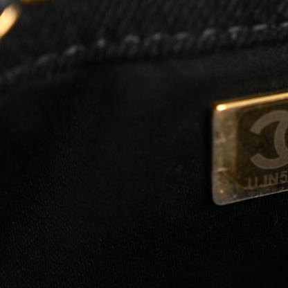 Chanel Washed Denim Quilted Small Chanel 25 Handbag Black 7 of 10