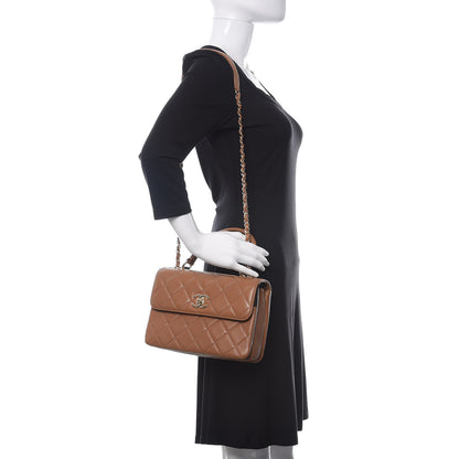 Chanel Lambskin Quilted Small Trendy CC Flap Dual Handle Bag Camel 2 of 10