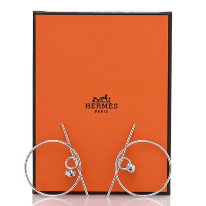 Hermes Sterling Silver MM Loop Earrings 5 of 5