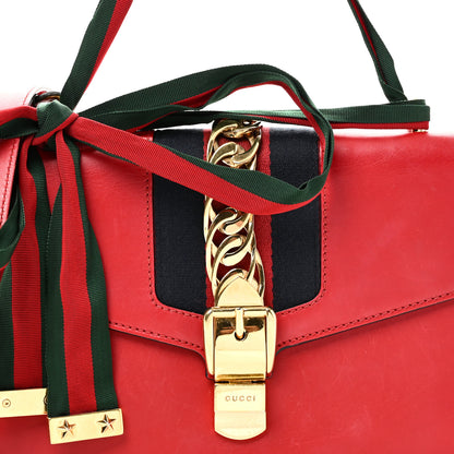 Gucci Calfskin Small Sylvie Shoulder Bag Hibiscus Red 8 of 10