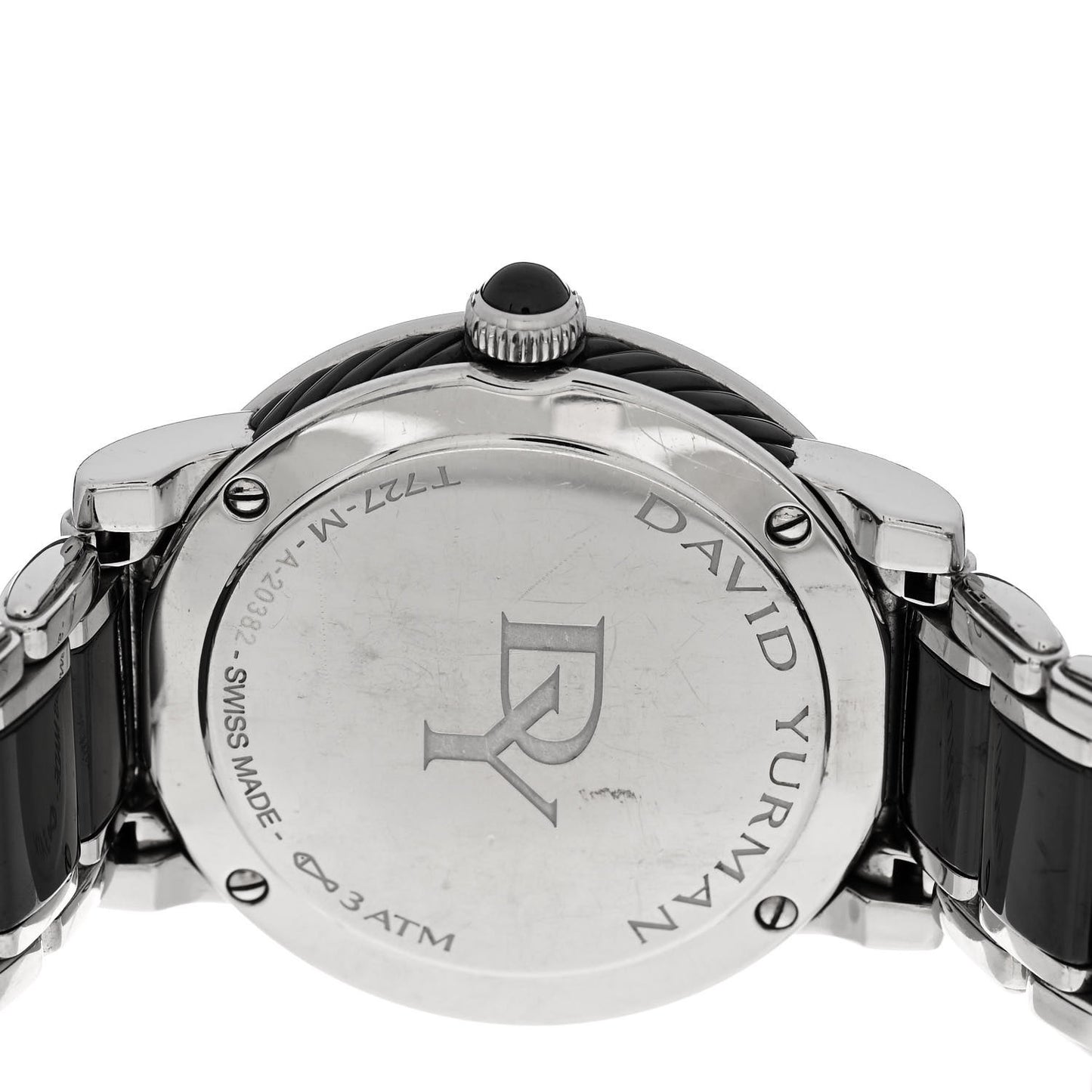 Stainless Steel Ceramic Diamond 38mm Classic Quartz Watch Black