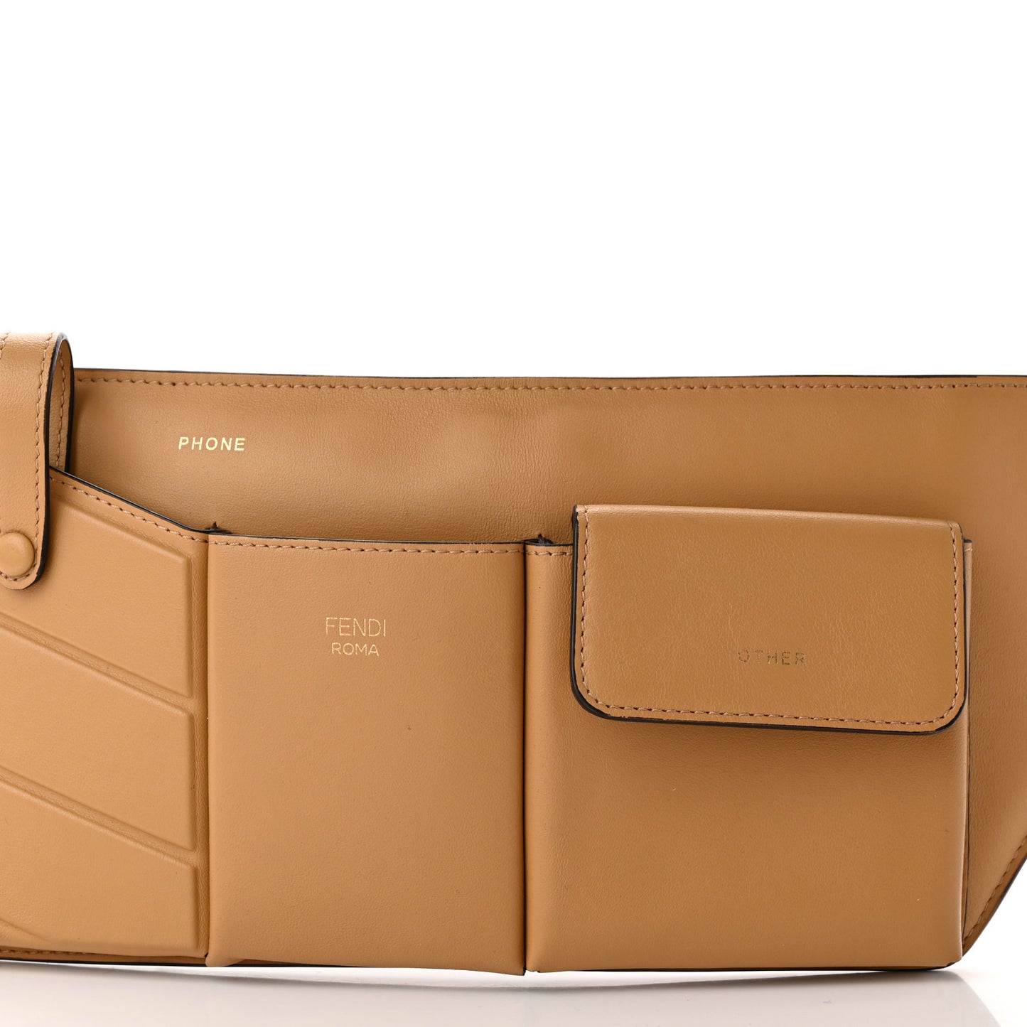 Vitello Grace Matte 3 Pocket Belt Pouch Miele Scuro