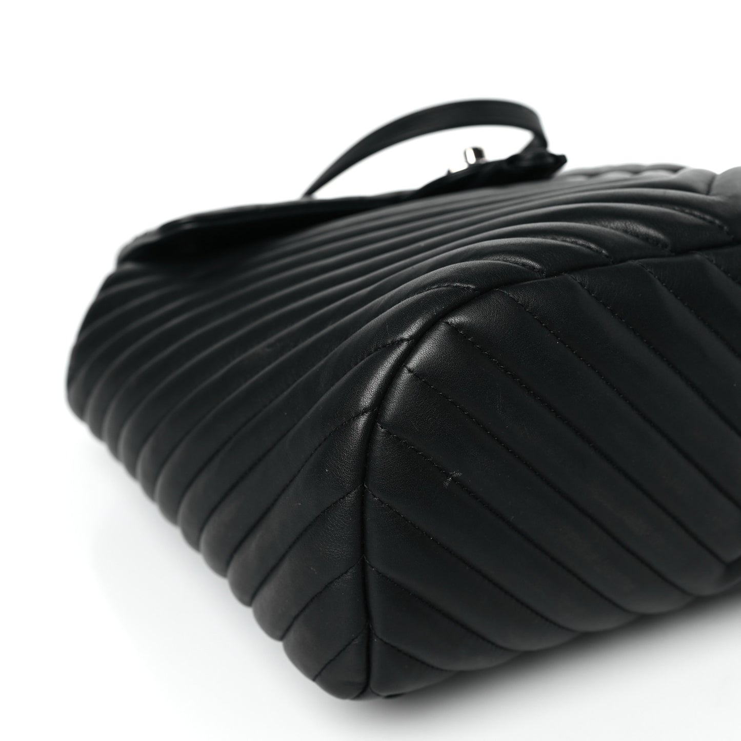Calfskin Chevron Quilted Large Urban Spirit Backpack Black