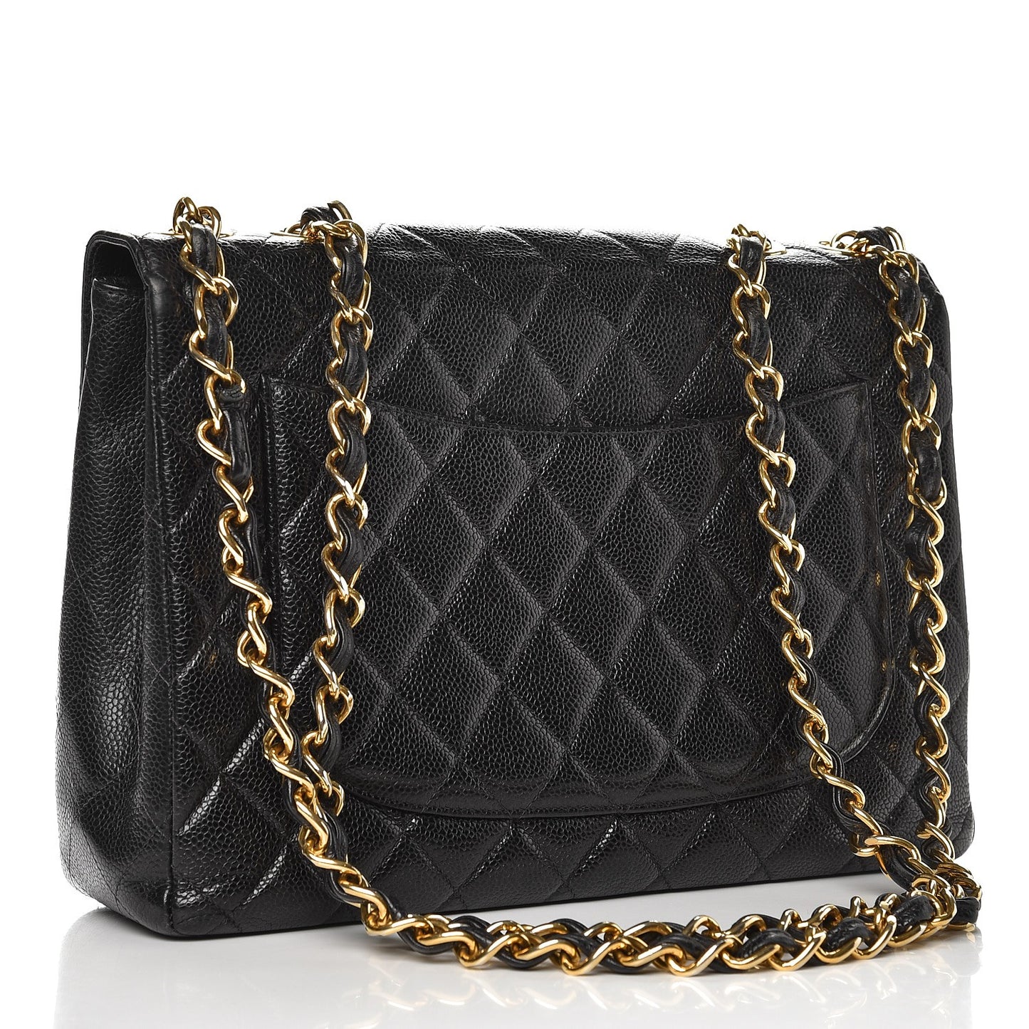 Caviar Quilted Jumbo Single Flap Black