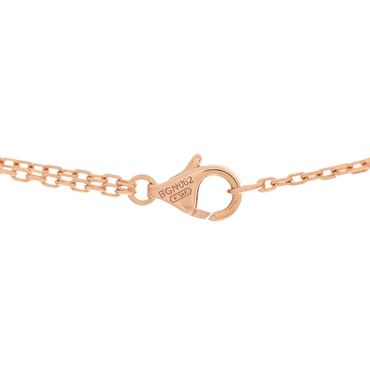 18K Pink Gold 2 Diamond LOVE Necklace
