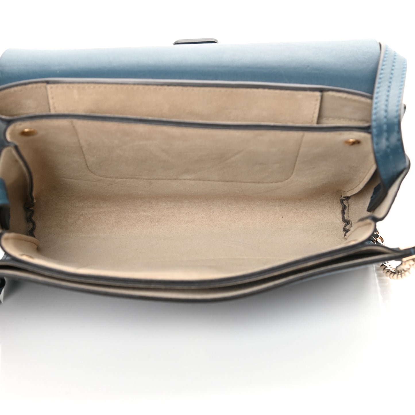 Suede Calfskin Small Faye Shoulder Bag Majolica Blue