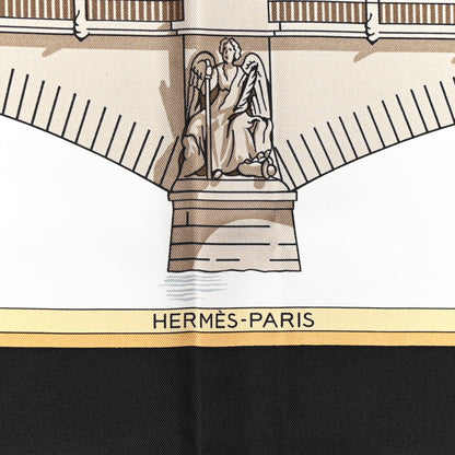 Hermes Silk Les Ponts De Paris Scarf 90 Black White 2 of 5