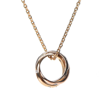 Cartier 18K Pink Yellow White Gold 15 Diamond Trinity Pendant Necklace 4 of 7