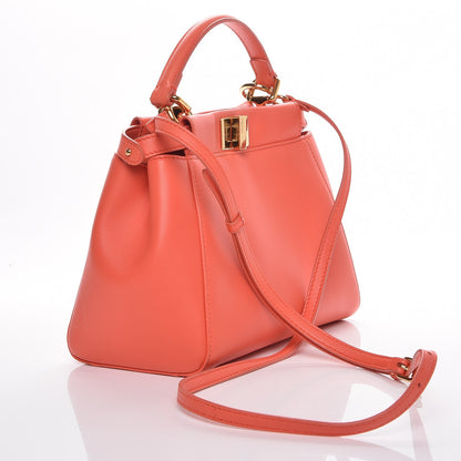 Fendi Nappa Mini Peekaboo Iconic Satchel Azalea 4 of 9