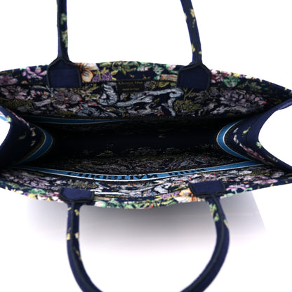 Christian Dior Canvas Embroidered Large D-Constellation Book Tote Blue Multicolor 5 of 9