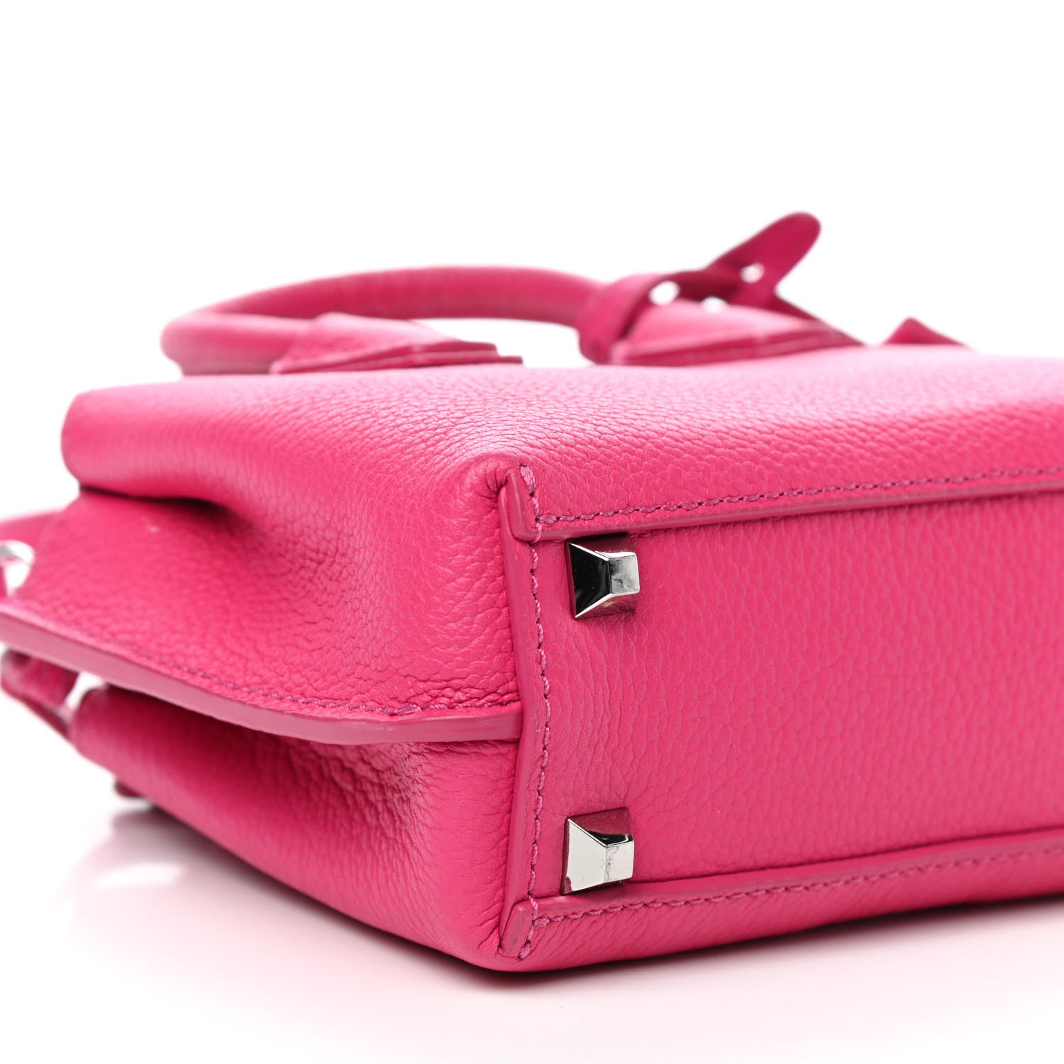 MCM Grained Calfskin X-Mini Milla Tote Beetroot Pink 7 of 9