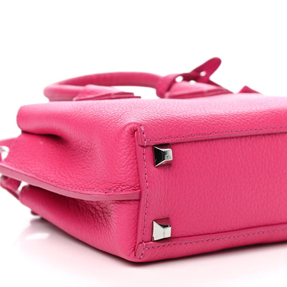 MCM Grained Calfskin X-Mini Milla Tote Beetroot Pink 7 of 9