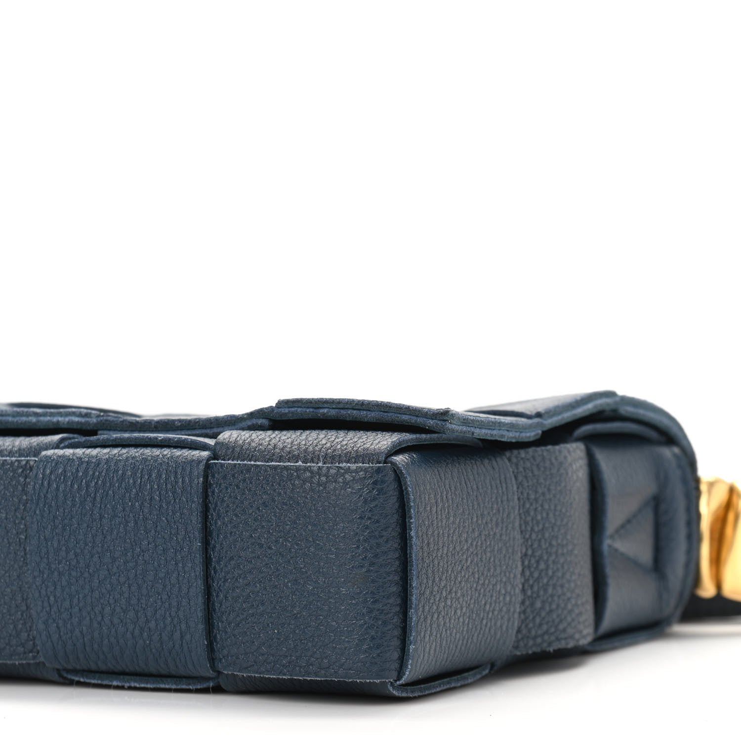 Bottega Veneta Grained Calfskin Maxi Intrecciato Cassette Crossbody Bag Deep Blue 9 of 9