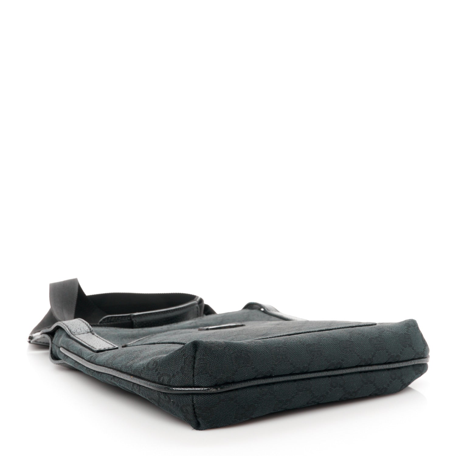 Gucci Monogram Flat Messenger Bag Black 4 of 11
